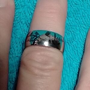 Elegant Silver black crow stainless steel Band Ring